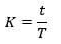 K=t/T